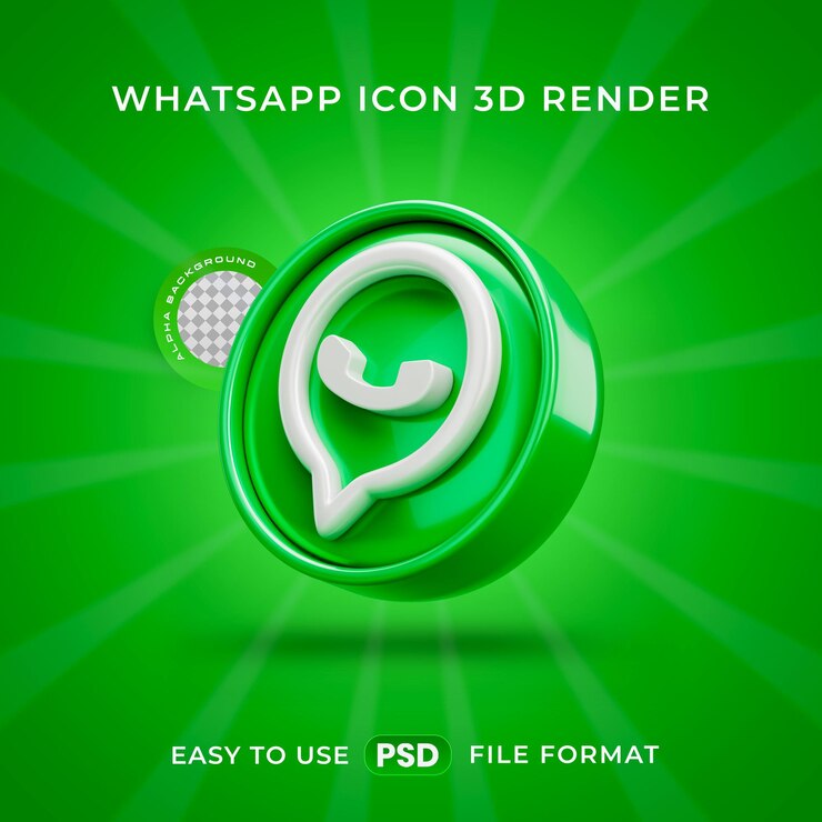PSD gratuito whatsapp logo icon isolato 3d render illustrazione