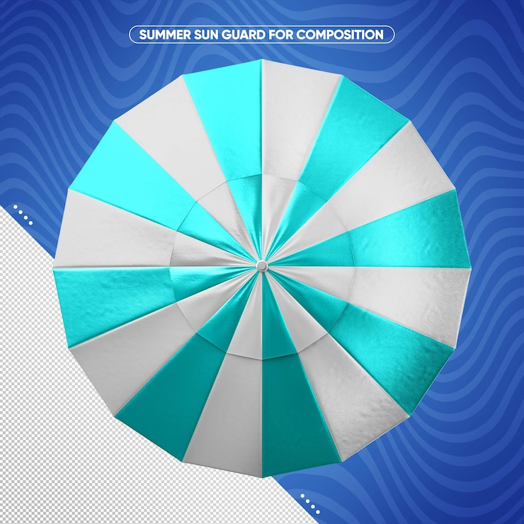 PSD Gratis white and light blue sunshade top view for summer