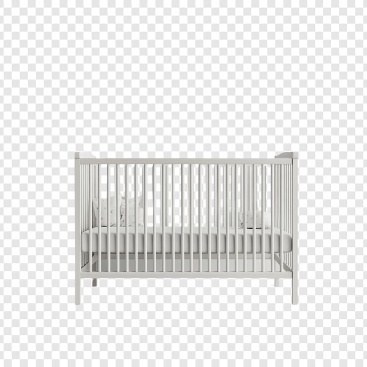 PSD Gratis white baby crib nursery furniture infant bedding cradle sleep baby room decor childrens room white wooden cribcot babys cot newborn cot