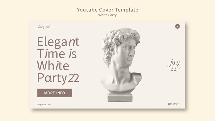 PSD Gratis white party youtube cover template
