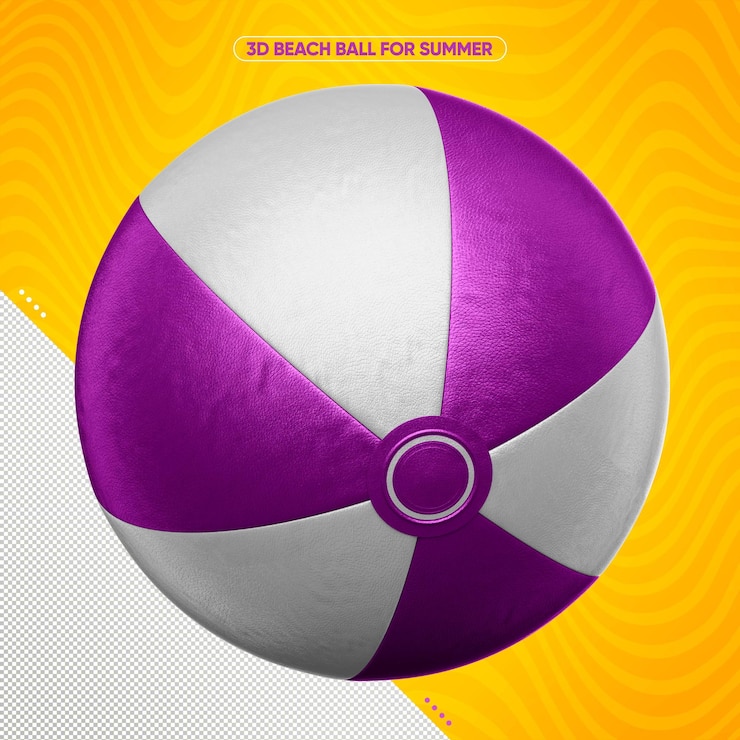 PSD Gratis white summer beach ball with lilac
