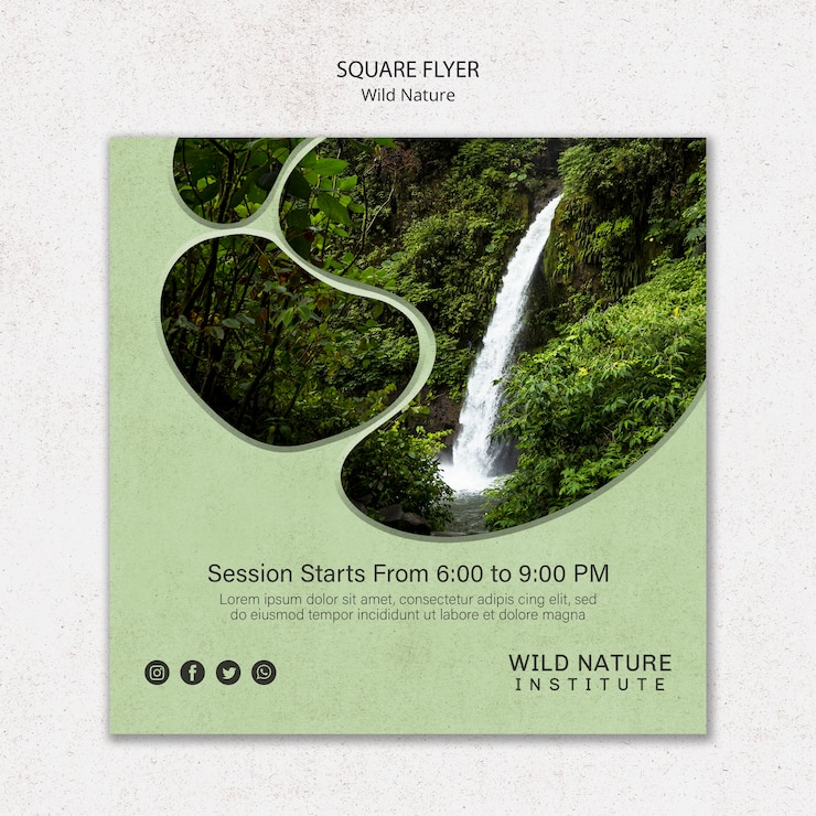 PSD Gratis wild nature design for flyer template