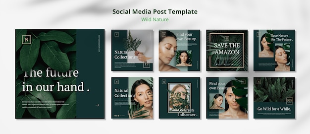 Gratis PSD wilde natuur concept sociale media post sjabloon