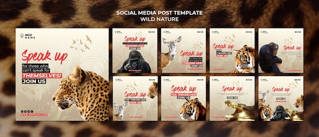 Wilde natuur sociale media postsjablonen