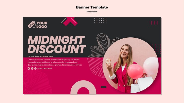 Gratis PSD winkelen verkoop sjabloon voor spandoek met foto