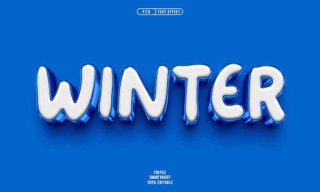 Gratis PSD winter 3d bewerkbaar teksteffect