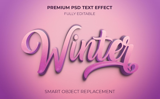 Winter bewerkbaar 3d-teksteffect