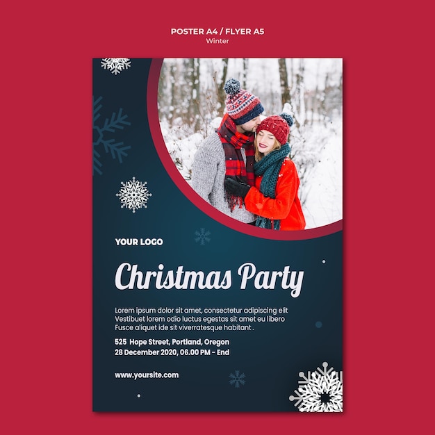 Gratis PSD winter concept poster sjabloon