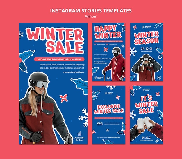 Winter verkoop instagram stry ontwerpsjabloon