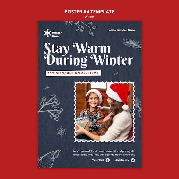 Wintergarderobe poster sjabloon