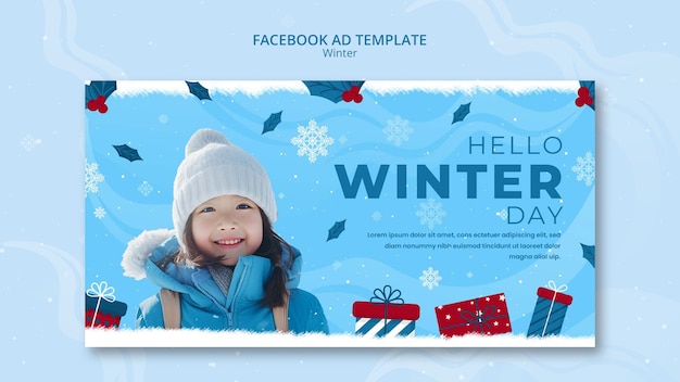 Gratis PSD winterseizoen facebook-sjabloon