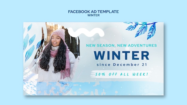 Gratis PSD winterseizoen facebook-sjabloon