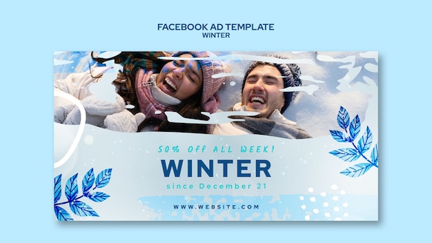 Winterseizoen facebook-sjabloon