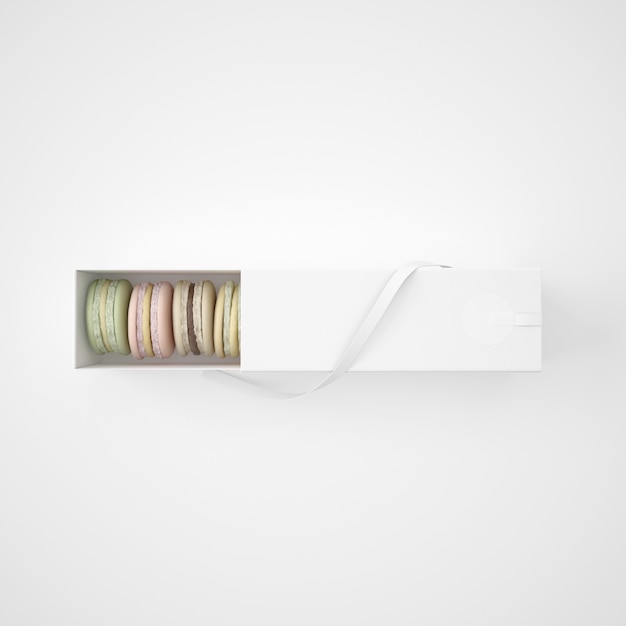 Wit pakket met macarons