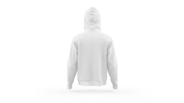 Gratis PSD witte hoodie mockup sjabloon geïsoleerd, achteraanzicht