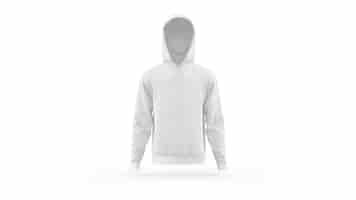 Gratis PSD witte hoodie mockup sjabloon geïsoleerd, vooraanzicht