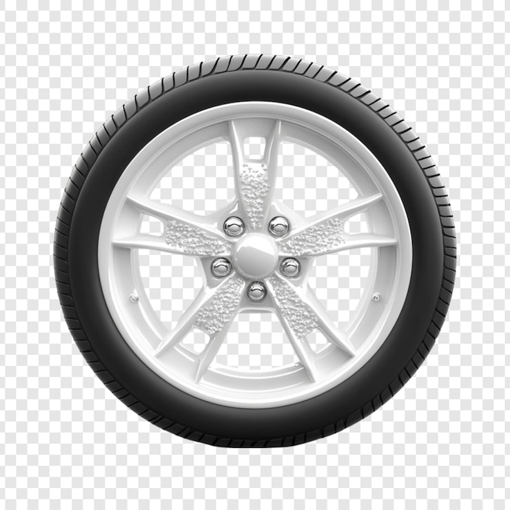 Gratis PSD witte legeringswiel met zwarte band auto-onderdeel voertuigband wielvelg
