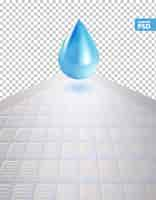 Gratis PSD witte onderlegger met waterdruppel