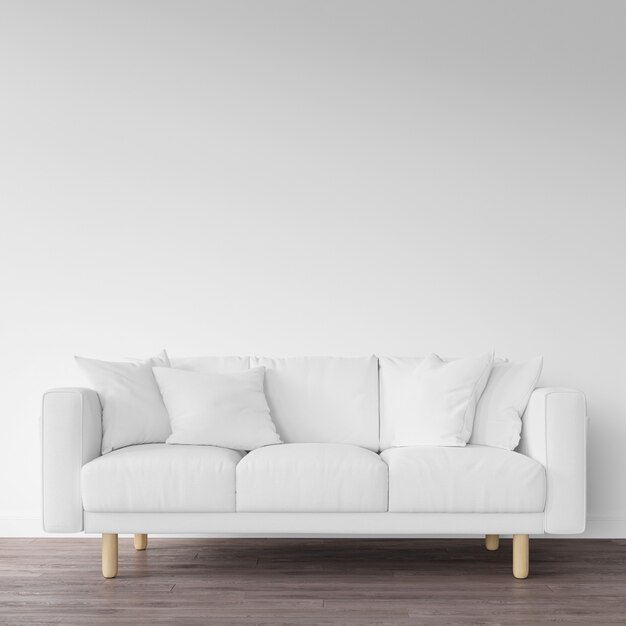 witte sofa op houten vloer