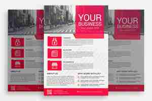 Gratis PSD witte zakelijke brochure met roze details