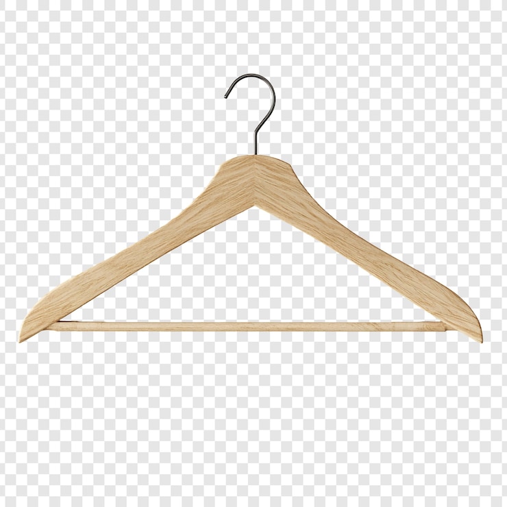 PSD Gratis wooden clothes hanger on transparent background