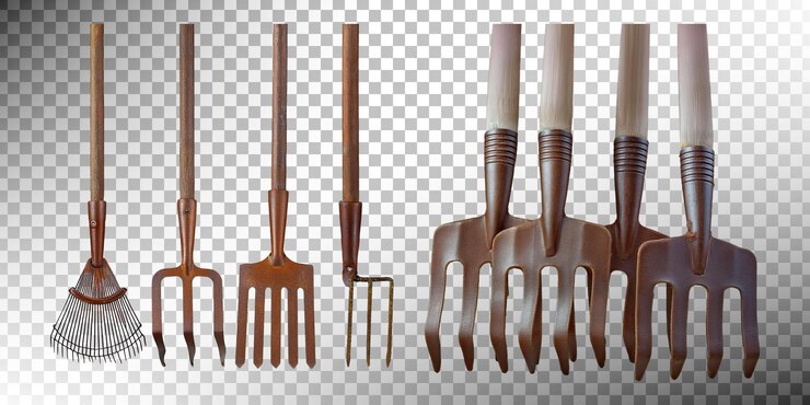 PSD Gratis wooden garden tools collection on transparent background