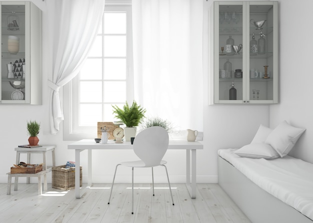 woonkamer met tafel en sofa mockup