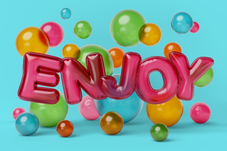 Gratis PSD woorden met abc ballonnen op de achtergrond