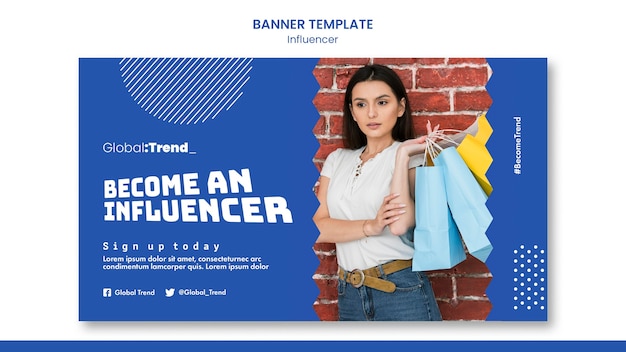 Gratis PSD word een influencer-bannermalplaatje