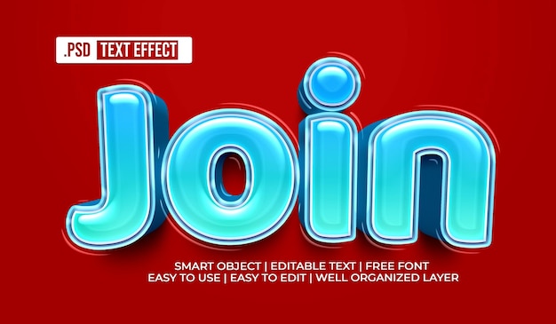 Gratis PSD word lid van tekststijleffect