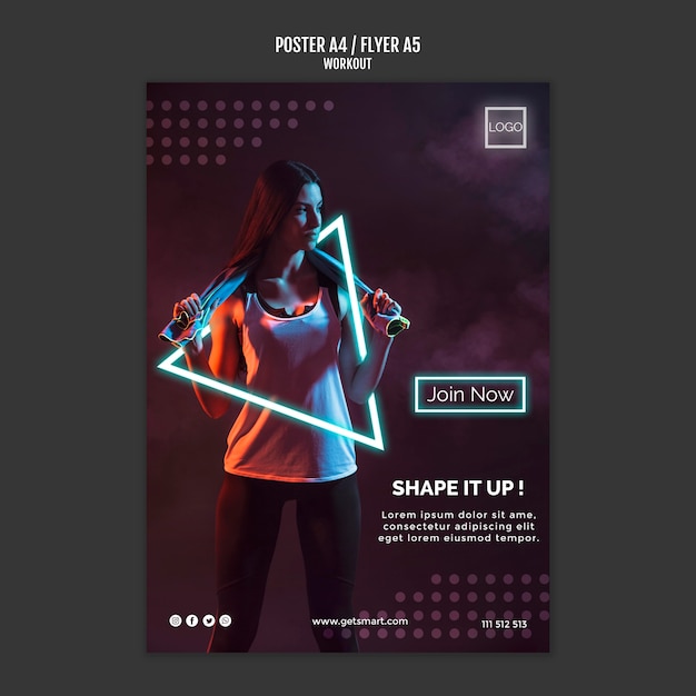 Workout concept flyer sjabloon