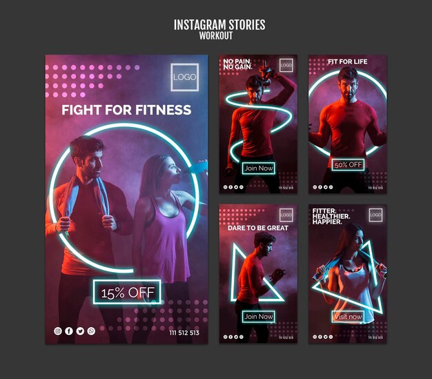 Workout concept instagram verhalen