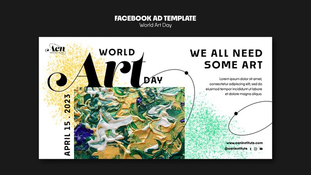 World art day celebration facebook template