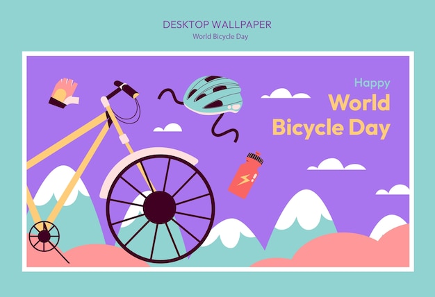 PSD gratuito world bicycle day celebration template