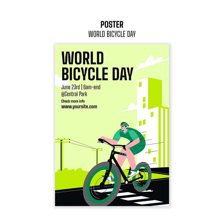 PSD Gratis world bicycle day template design
