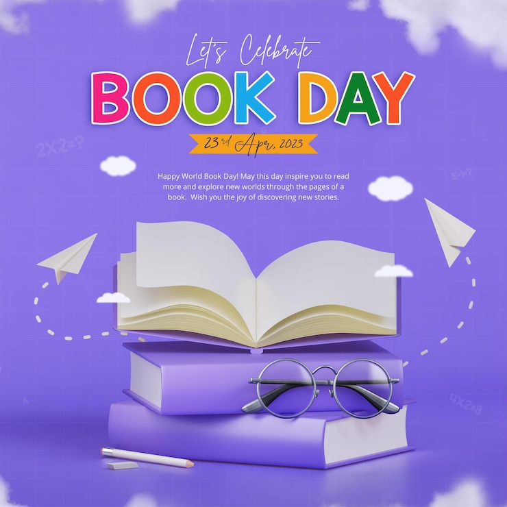 PSD Gratis world book day celebration social media post template