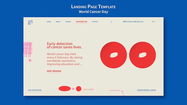 PSD Gratis world cancer day web template