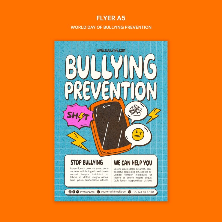 PSD Gratis world day of bullying prevention template design