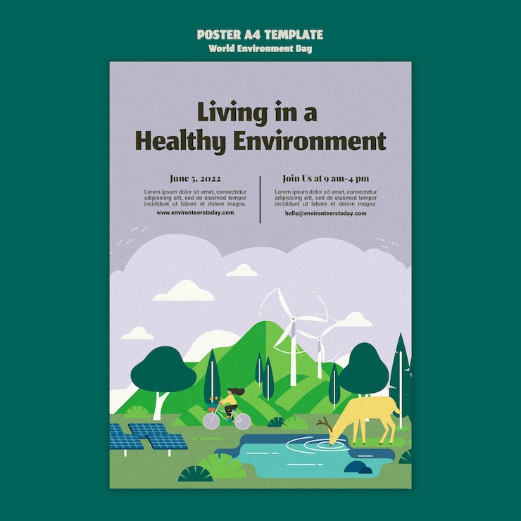 PSD Gratis world environment day vertical poster template