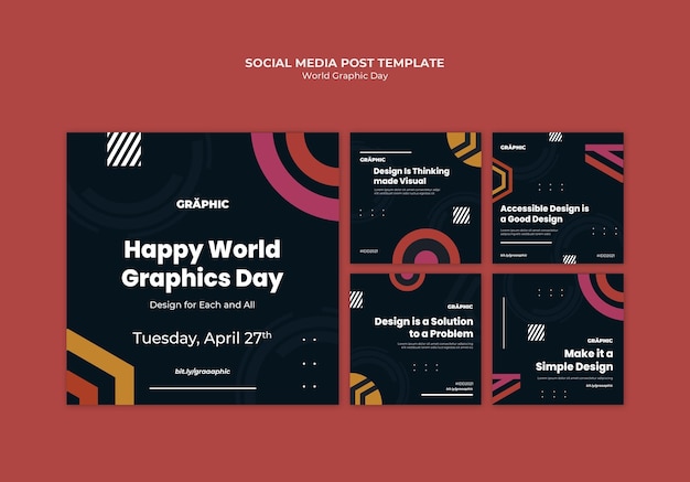 World Graphics Day Social Media Posts-pakket