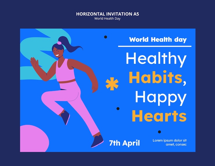 PSD Gratis world health day celebration invitation  template