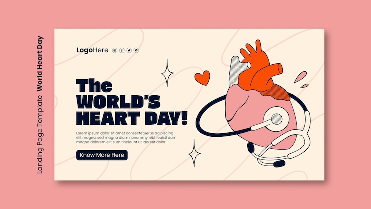 PSD Gratis world heart day landing page template