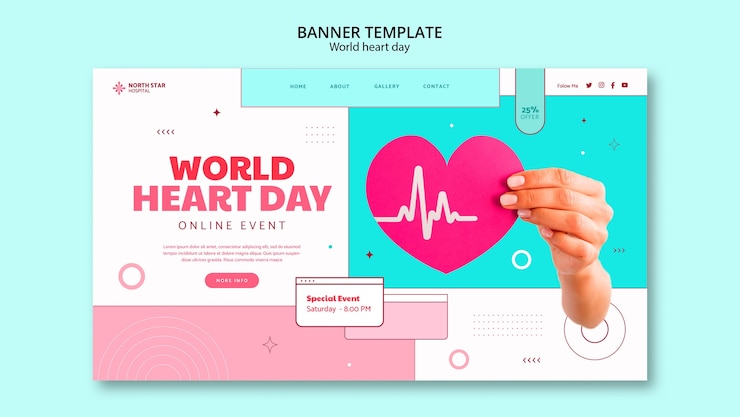 PSD Gratis world heart day landing page template
