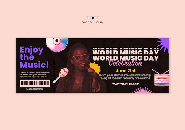 PSD gratuito world music day template design