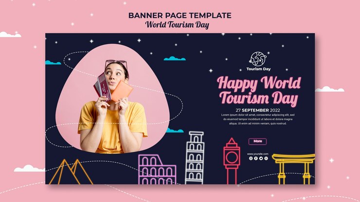 PSD Gratis world tourism day banner template
