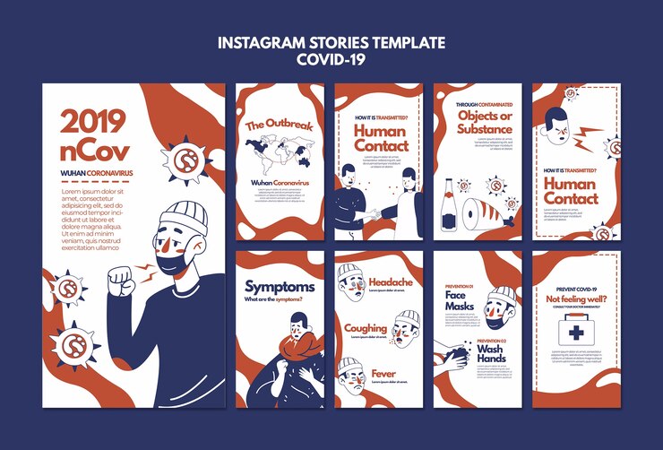 PSD Gratis wuhan coronavirus instagram stories template