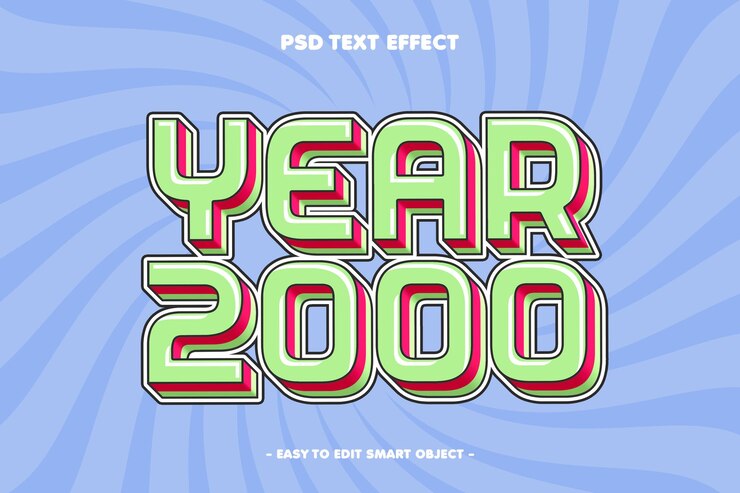 PSD Gratis y2k retro 3d editable text effect