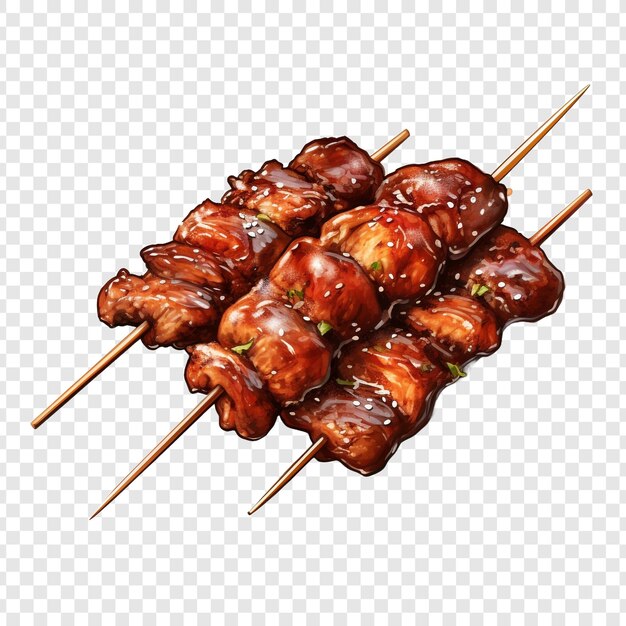 Yakitori geïsoleerd op transparante achtergrond