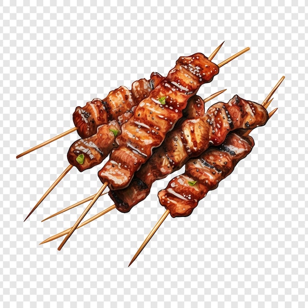 Gratis PSD yakitori geïsoleerd op transparante achtergrond