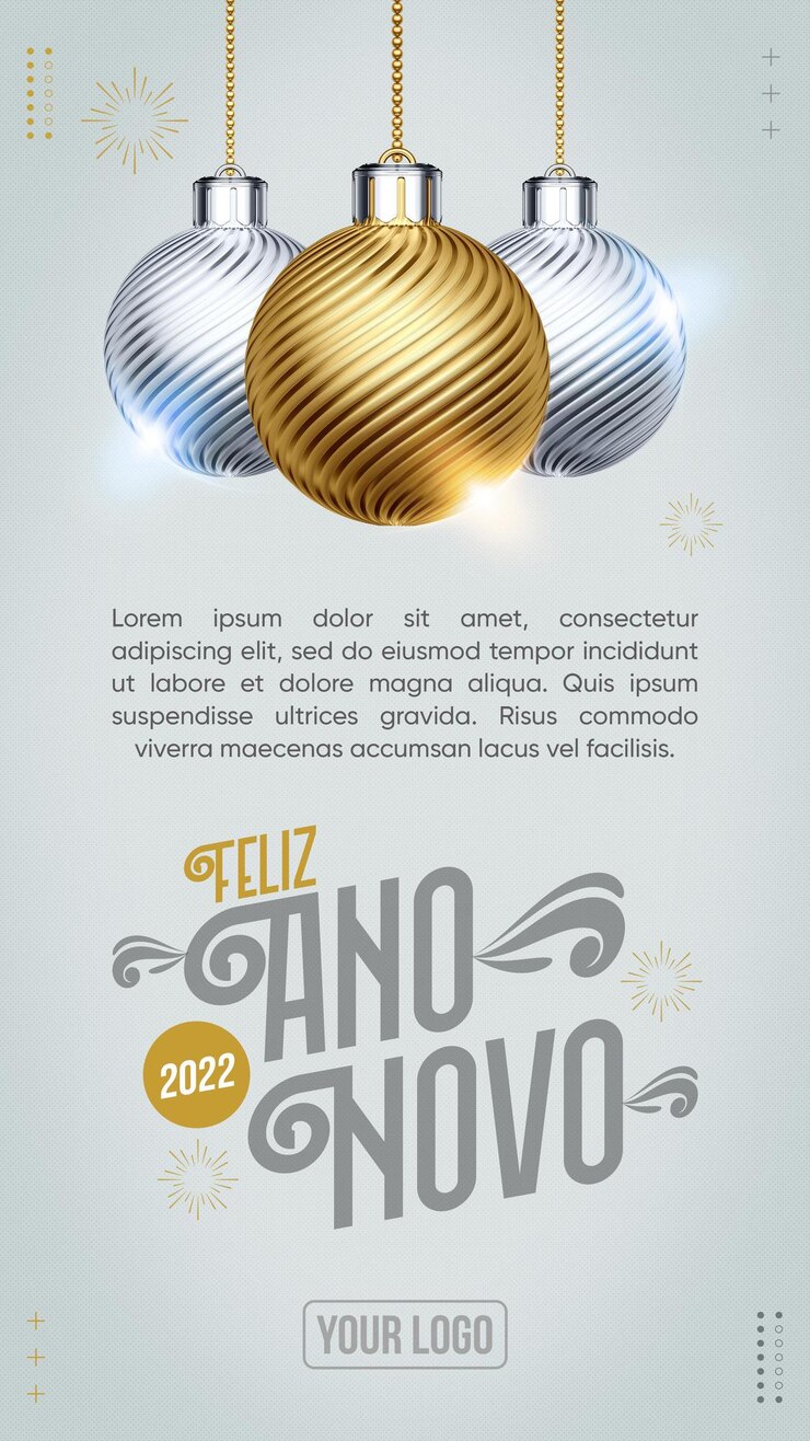 PSD Gratis yearend stories to insert message for 2022